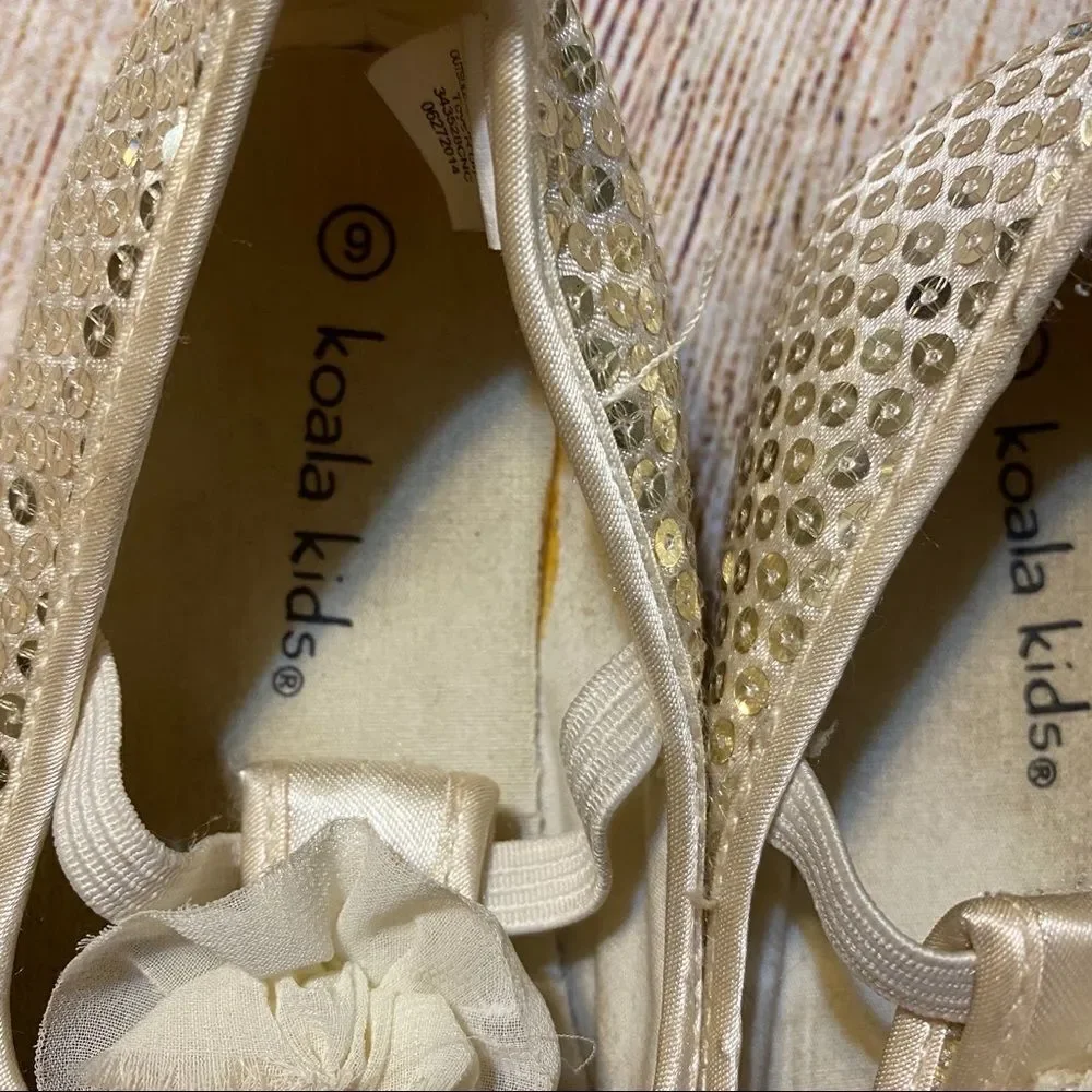Koala kids  Toddler girls gold sparkly dress shoes